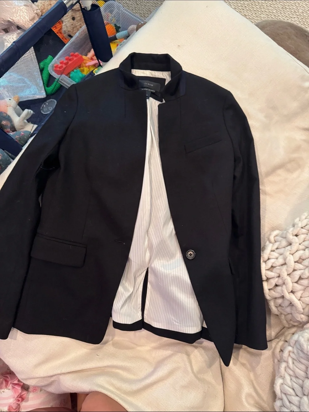 J. Crew Black Lightweight Stand-Collar Jacket